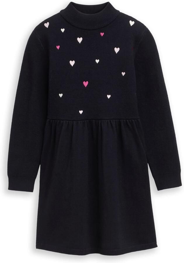 Tom Tailor Gebreide jurk met hart-applicaties lange mouw - Foto 2