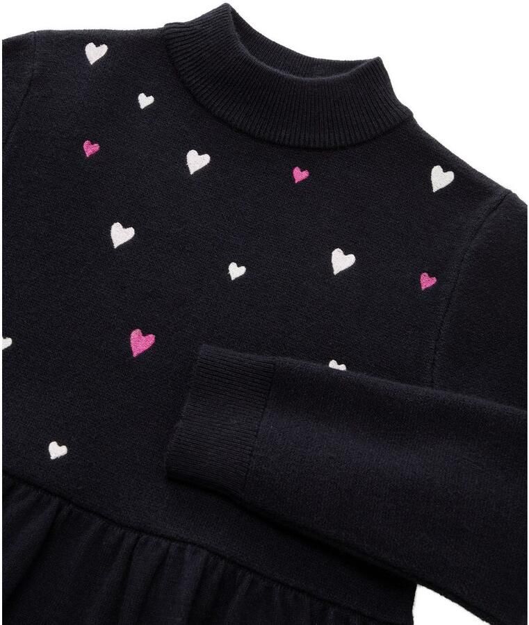 Tom Tailor Gebreide jurk met hart-applicaties lange mouw