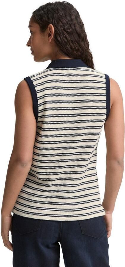 Tom Tailor Gebreide top in streepjes-look en met polokraag - Foto 4