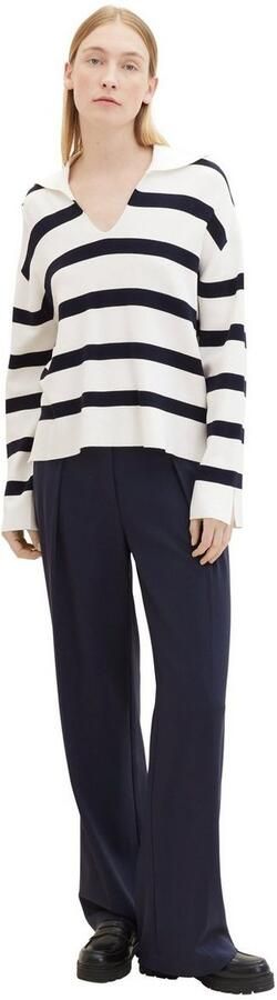 Tom Tailor Gebreide trui gestreept en met troyer - Foto 5