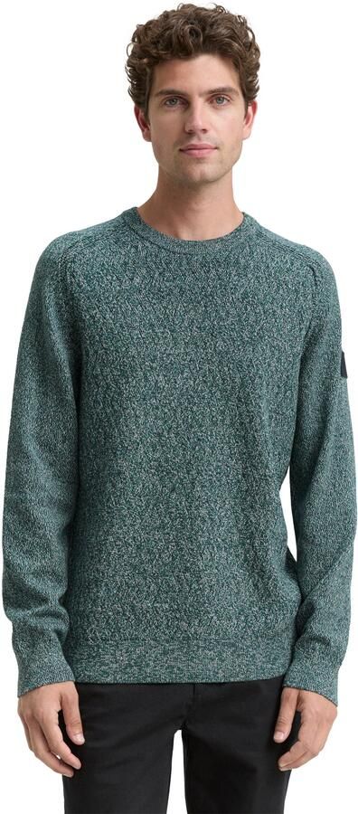 Tom Tailor Gebreide trui met logo borduursel op de arm - Foto 6