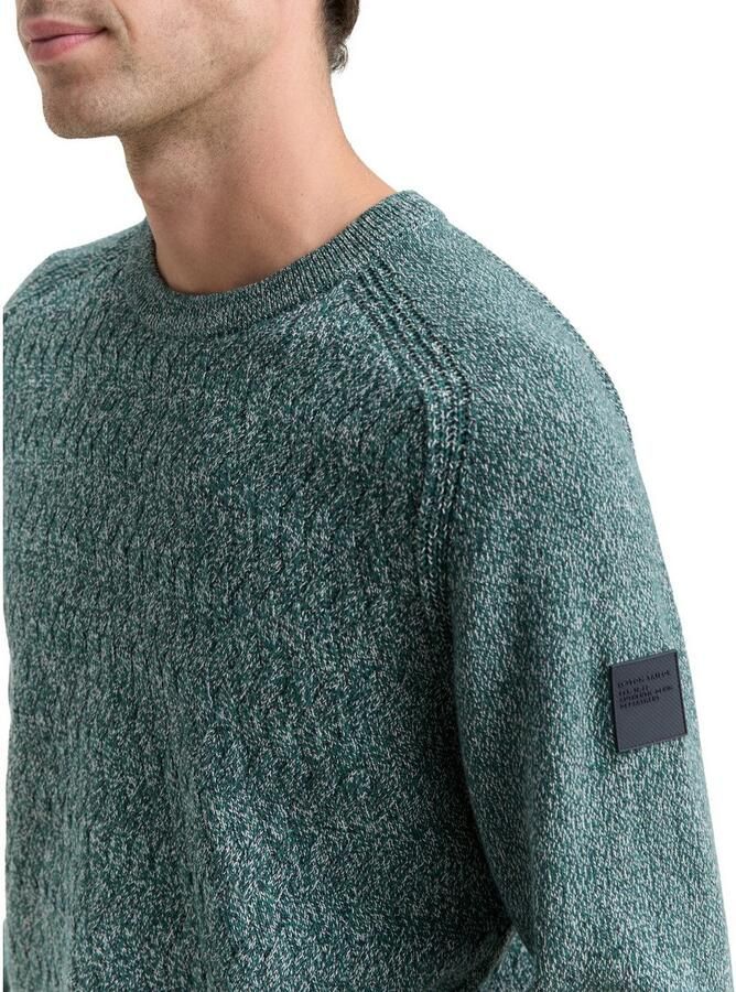 Tom Tailor Gebreide trui met logo borduursel op de arm - Foto 3