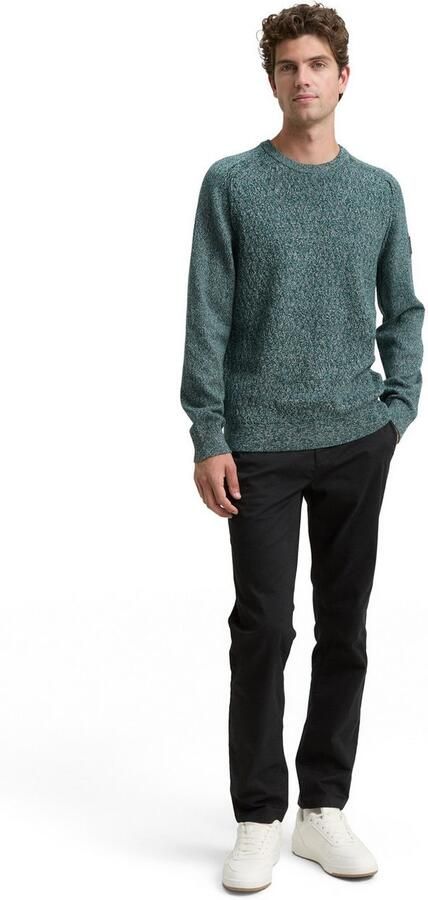 Tom Tailor Gebreide trui met logo borduursel op de arm - Foto 4