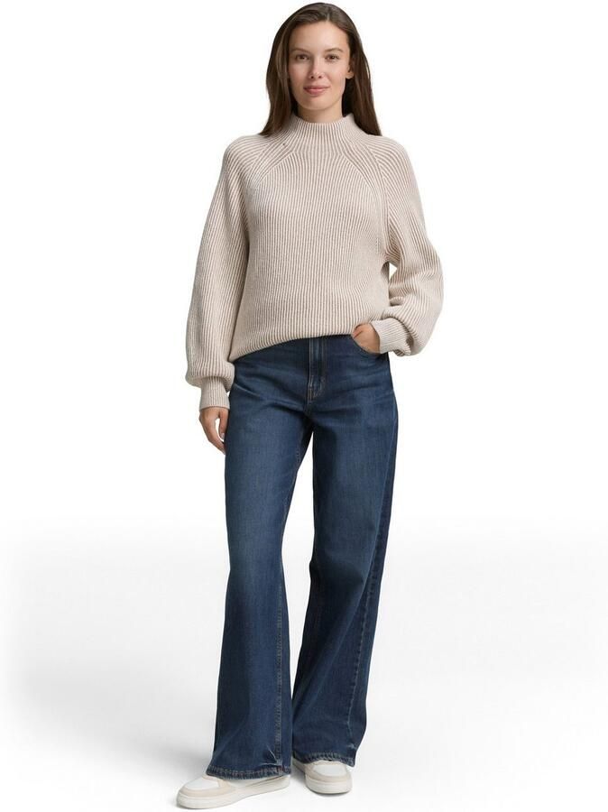 Tom Tailor Regular fit gebreide pullover van katoenmix met wol - Foto 4