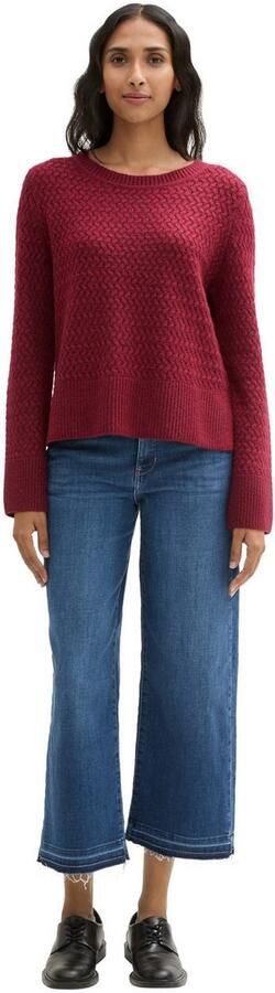 Tom Tailor Gebreide trui met zijsplitten - Foto 4