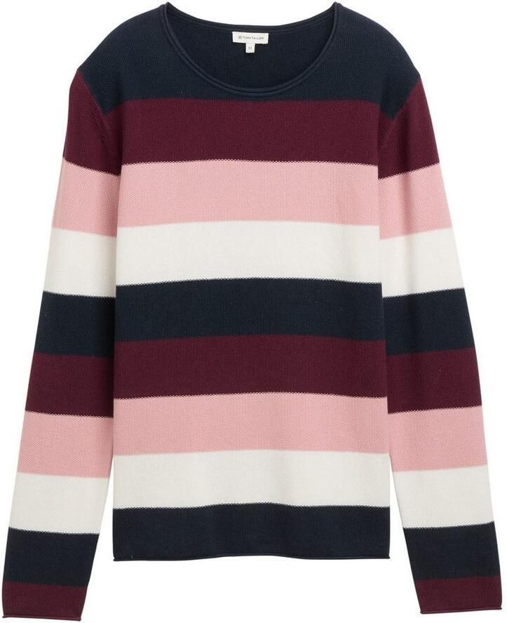 Tom Tailor Regular fit gebreide pullover van een mix van katoen en viscose