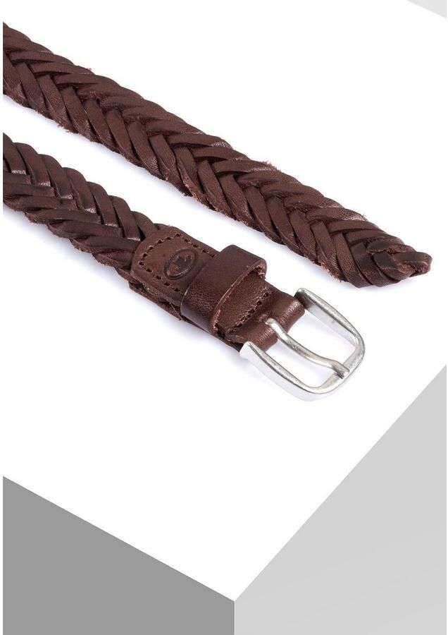 Tom Tailor Gevlochten riem TTCLAUDETTE 2 cm brede damesriem traploos verstelbaar echt leer - Foto 2