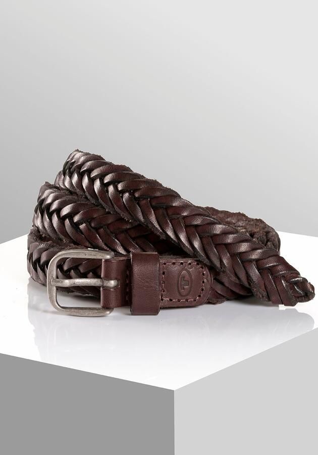 Tom Tailor Gevlochten riem TTCLAUDETTE 2 cm brede damesriem traploos verstelbaar echt leer - Foto 3