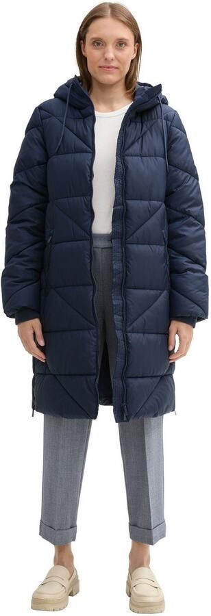 Tom Tailor Getailleerde gewatteerde lange jas met capuchon - Foto 4