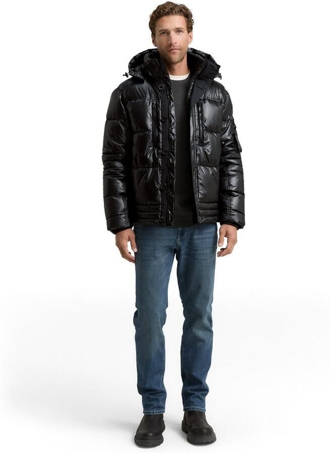 Tom Tailor Gewatteerd regular fit jack met afneembare capuchon - Foto 2