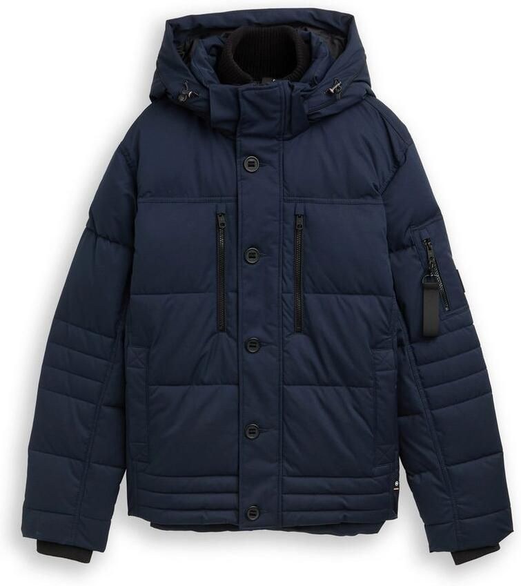 Tom Tailor Regular fit gewatteerd jack met ritszakken