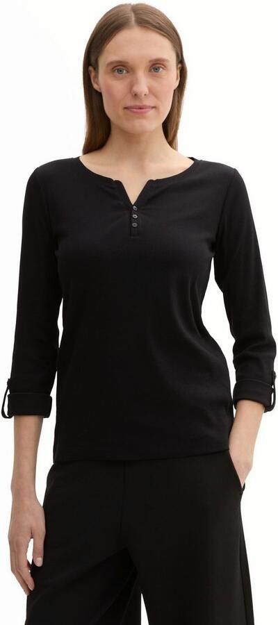 Tom Tailor Henleyshirt met omslagmouwen - Foto 5