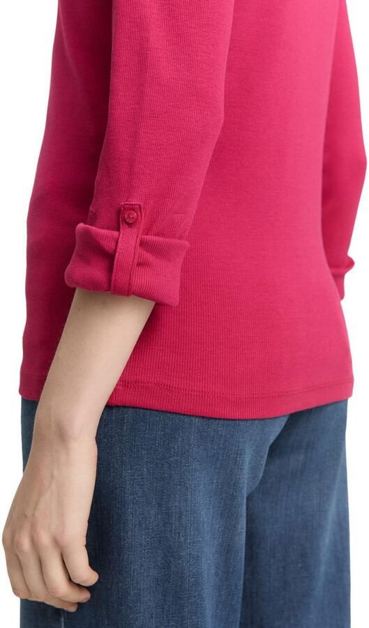 Tom Tailor Henleyshirt met omslagmouwen - Foto 4