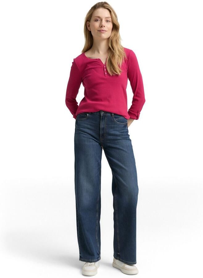 Tom Tailor Henleyshirt met omslagmouwen - Foto 3