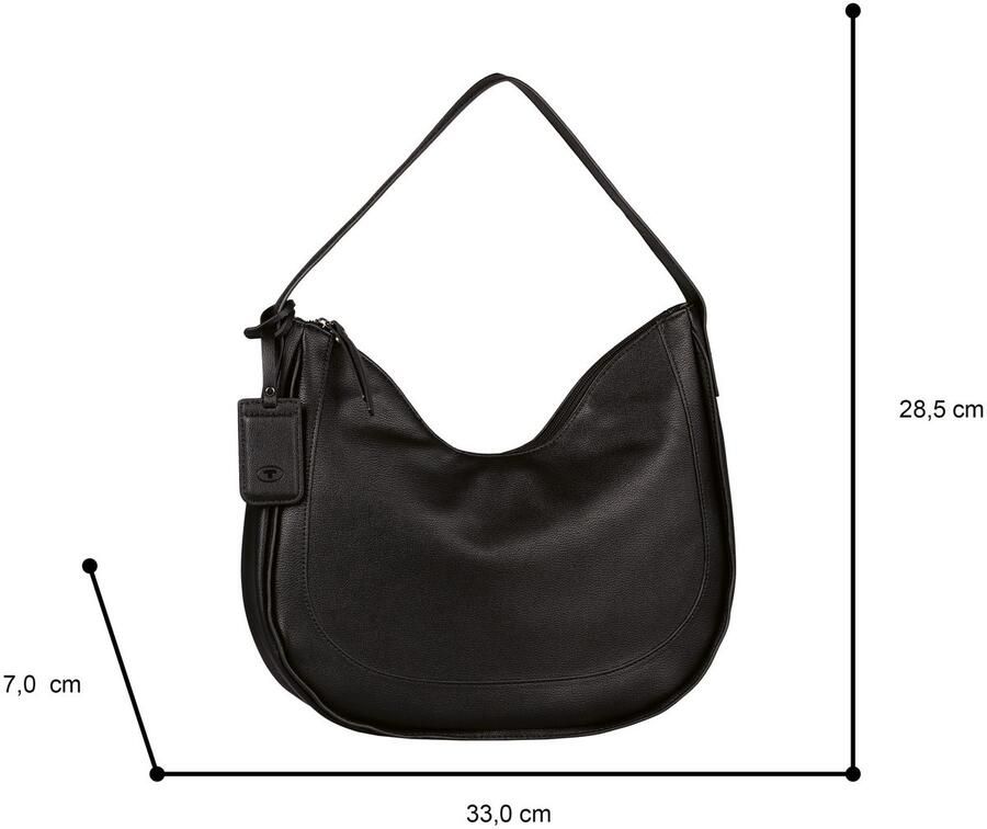 Tom Tailor Hobo-tas Adela van imitatieleer in moderne lijnvoering en afgebroken randkleur