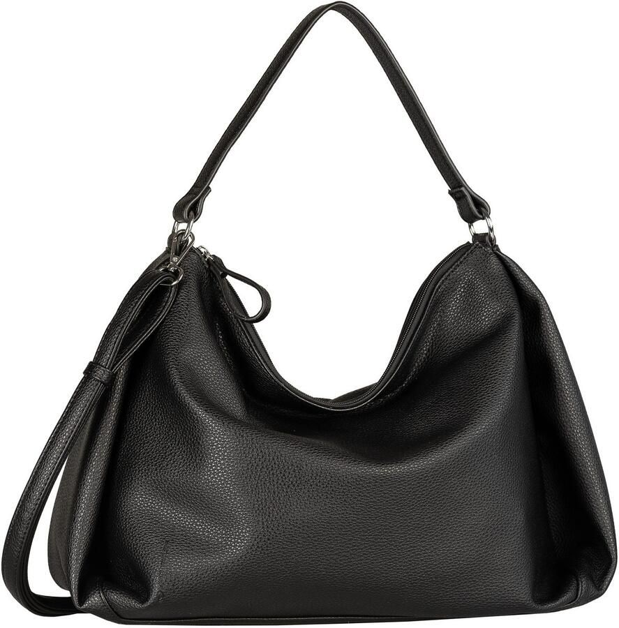 Tom Tailor Hobo-tas Cassia licht generfd imitatieleer met verfijnde snit voor veel volume