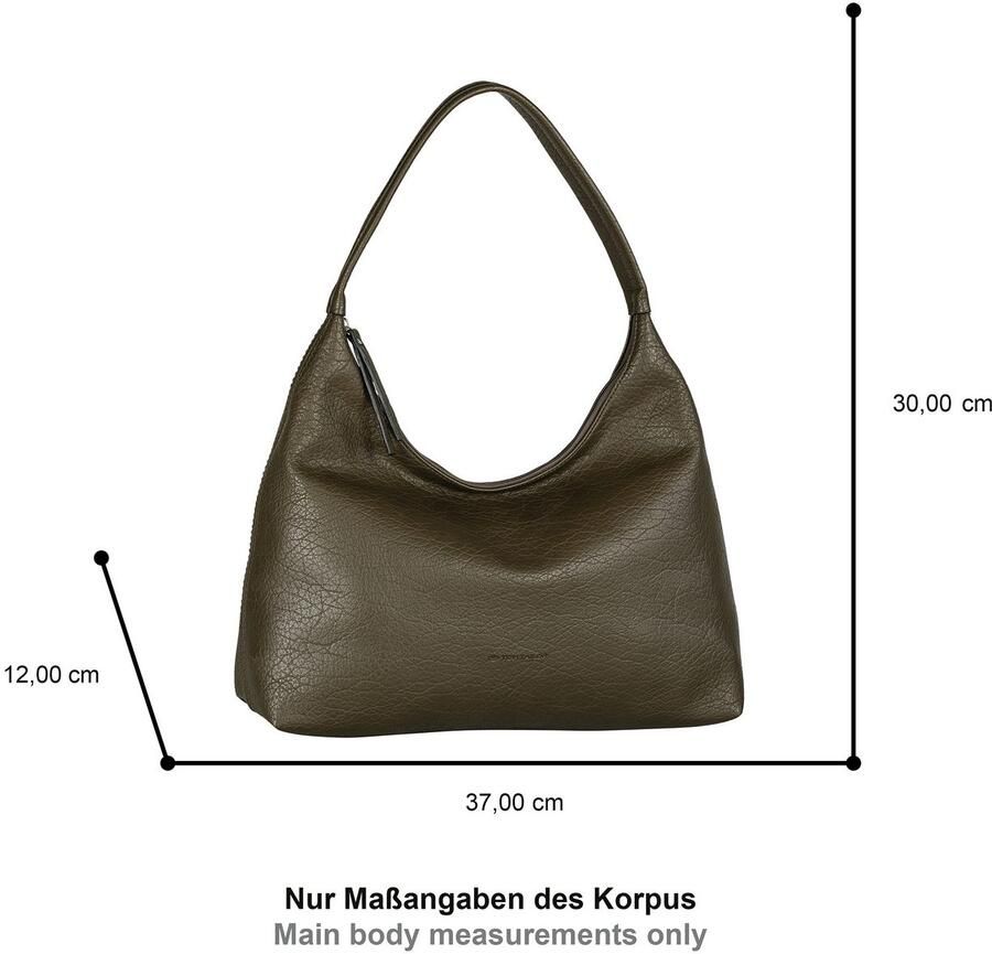 Tom Tailor Hobo-tas Evelina van zacht imitatieleer in casual trapeziumvorm met decoratieve zijden