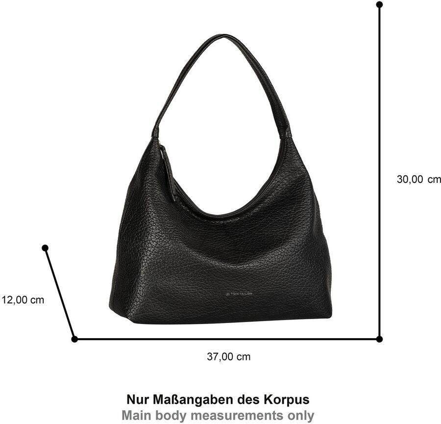 Tom Tailor Hobo-tas Evelina van zacht imitatieleer in casual trapeziumvorm met decoratieve zijden