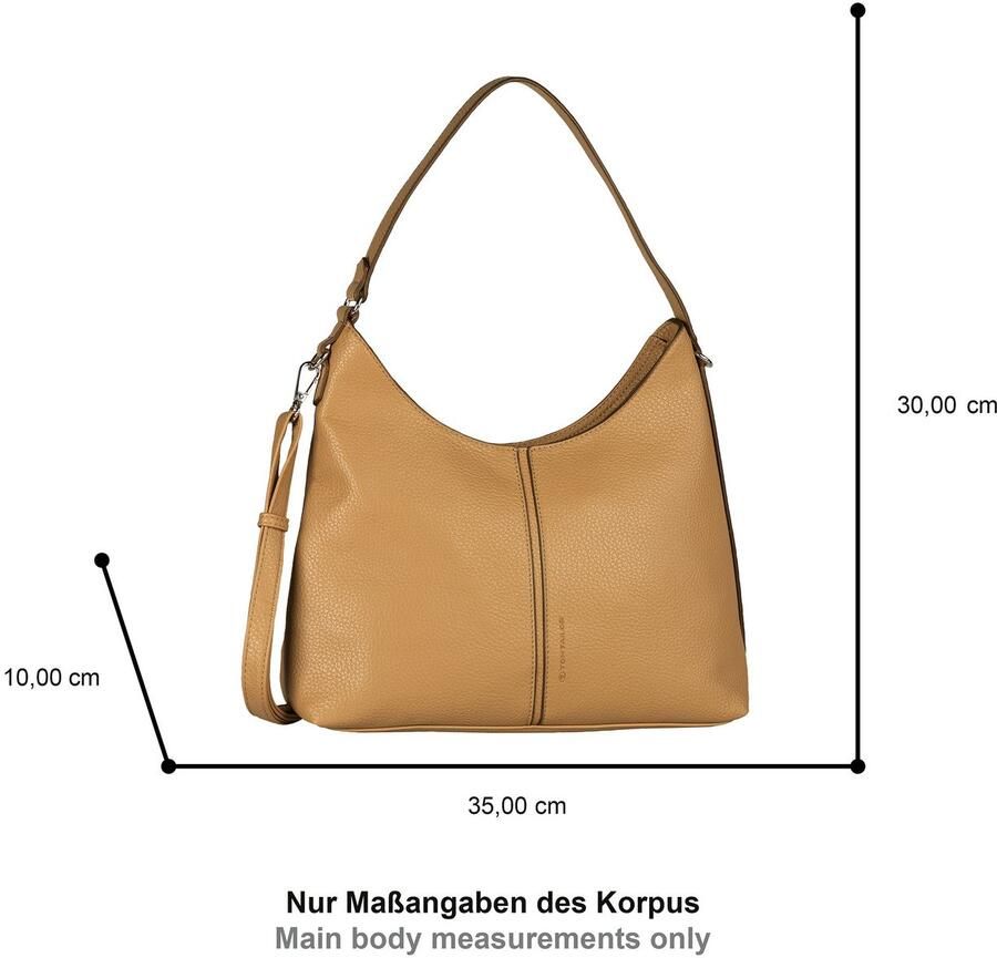 Tom Tailor Hobo-tas Jema in trapeziumvormige en heldere vor met subtiele kleuren