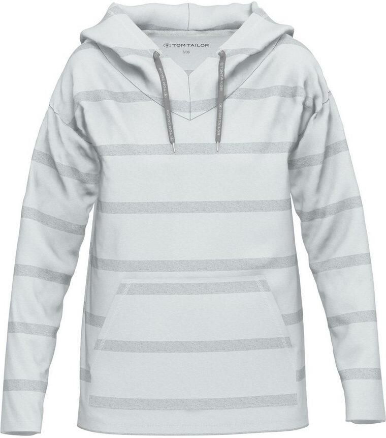 Tom Tailor Hoodie Manilla Katoenmix lange mouwen met capuchon streepdessin ademend comfortabel