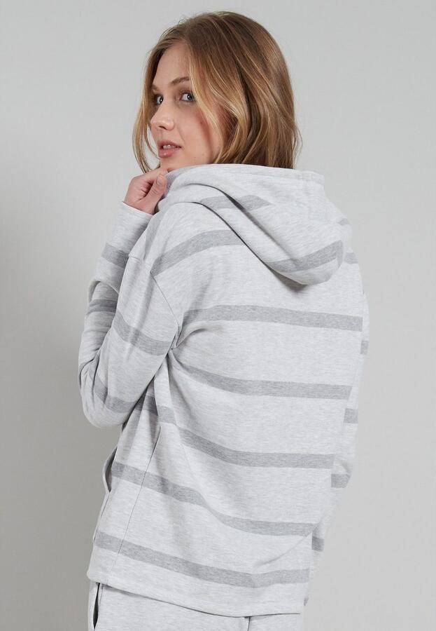 Tom Tailor Hoodie Manilla Katoenmix lange mouwen met capuchon streepdessin ademend comfortabel - Foto 4