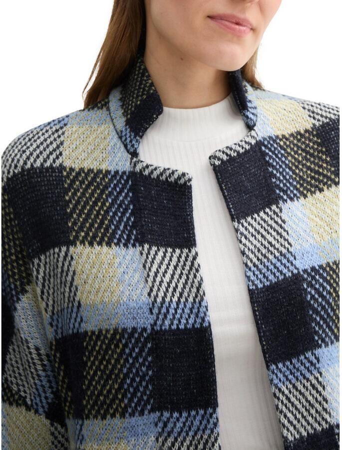 Tom Tailor Jacquardvest in ruitdesign en zonder sluiting