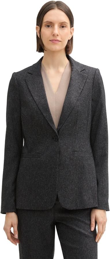 Tom Tailor Shaped fit blazer in gemêleerde look met 1-knoopssluiting - Foto 5