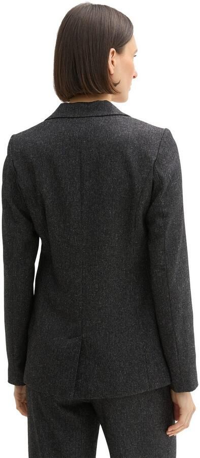 Tom Tailor Shaped fit blazer in gemêleerde look met 1-knoopssluiting - Foto 3