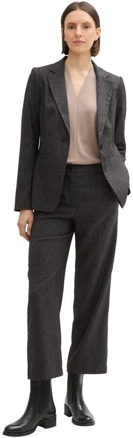 Tom Tailor Shaped fit blazer in gemêleerde look met 1-knoopssluiting - Foto 4