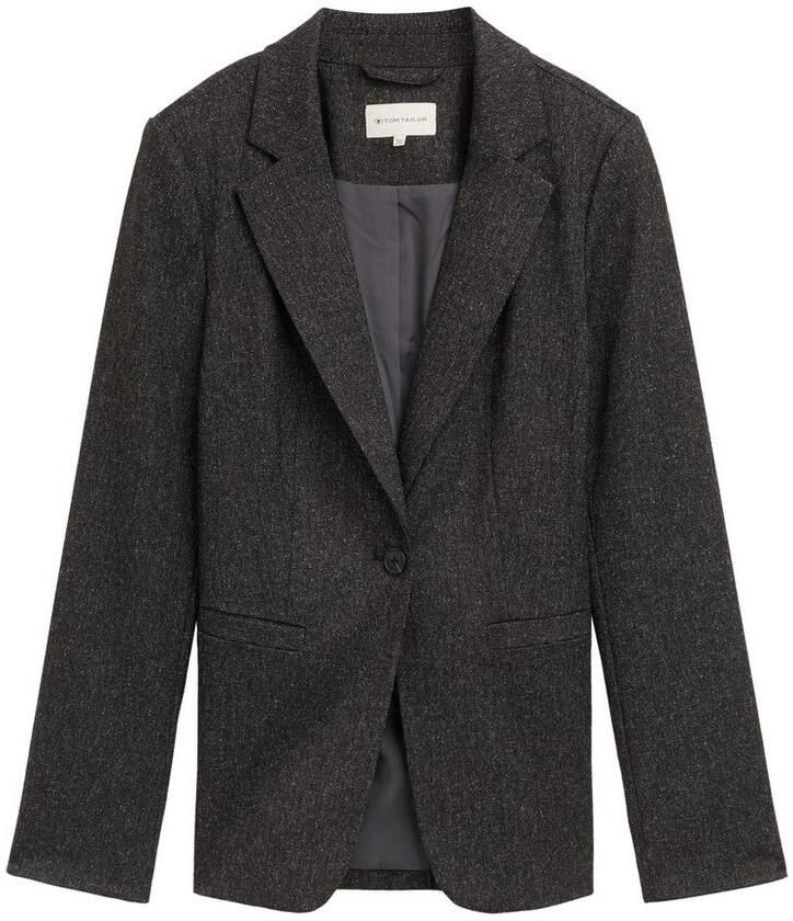Tom Tailor Shaped fit blazer in gemêleerde look met 1-knoopssluiting - Foto 2