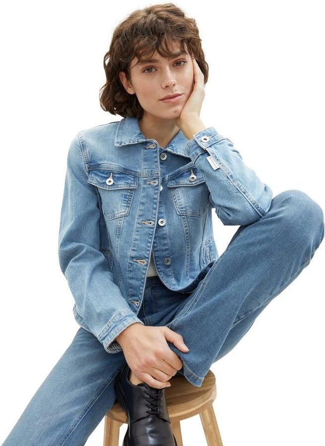 Tom Tailor Jeansjack met knoopsluiting en hemdkraag