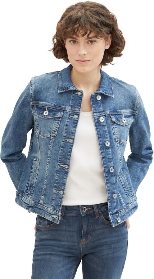 Tom Tailor Jeansjack met knoopsluiting en hemdkraag - Foto 6