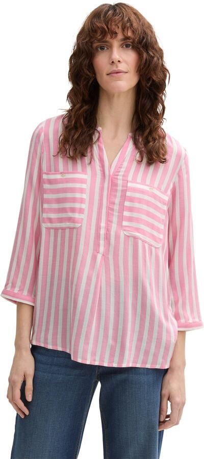 Tom Tailor Regular fit tuniek van lichte viscose met streepmotief - Foto 5