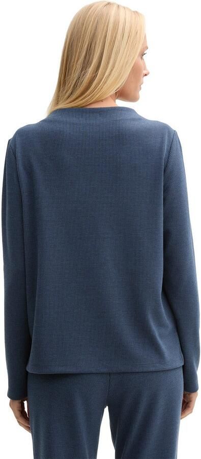 Tom Tailor Lang sweatshirt met knopen op de schouder - Foto 3