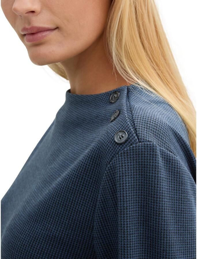 Tom Tailor Lang sweatshirt met knopen op de schouder
