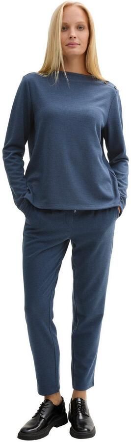 Tom Tailor Lang sweatshirt met knopen op de schouder - Foto 4