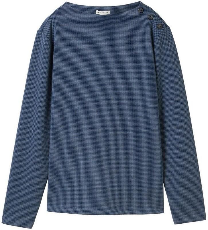 Tom Tailor Lang sweatshirt met knopen op de schouder - Foto 2