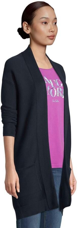 Tom Tailor Lang vest van geribd gebreide stof met opgestikte zakken - Foto 7