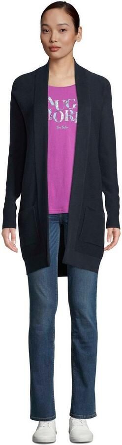 Tom Tailor Lang vest van geribd gebreide stof met opgestikte zakken - Foto 6