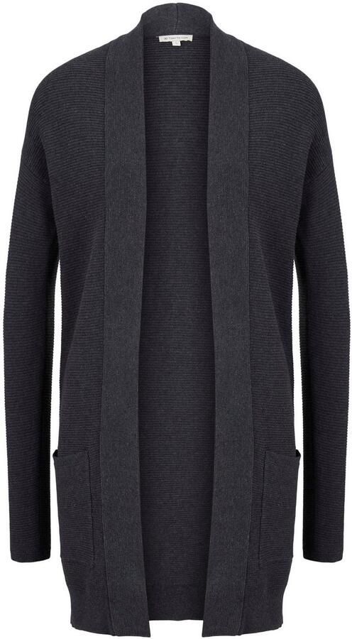 Tom Tailor Lang vest van geribd gebreide stof met opgestikte zakken - Foto 4