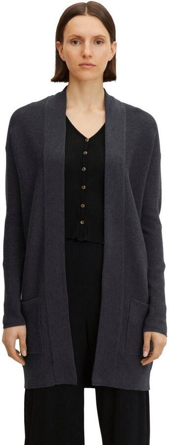 Tom Tailor Lang vest van geribd gebreide stof met opgestikte zakken - Foto 6