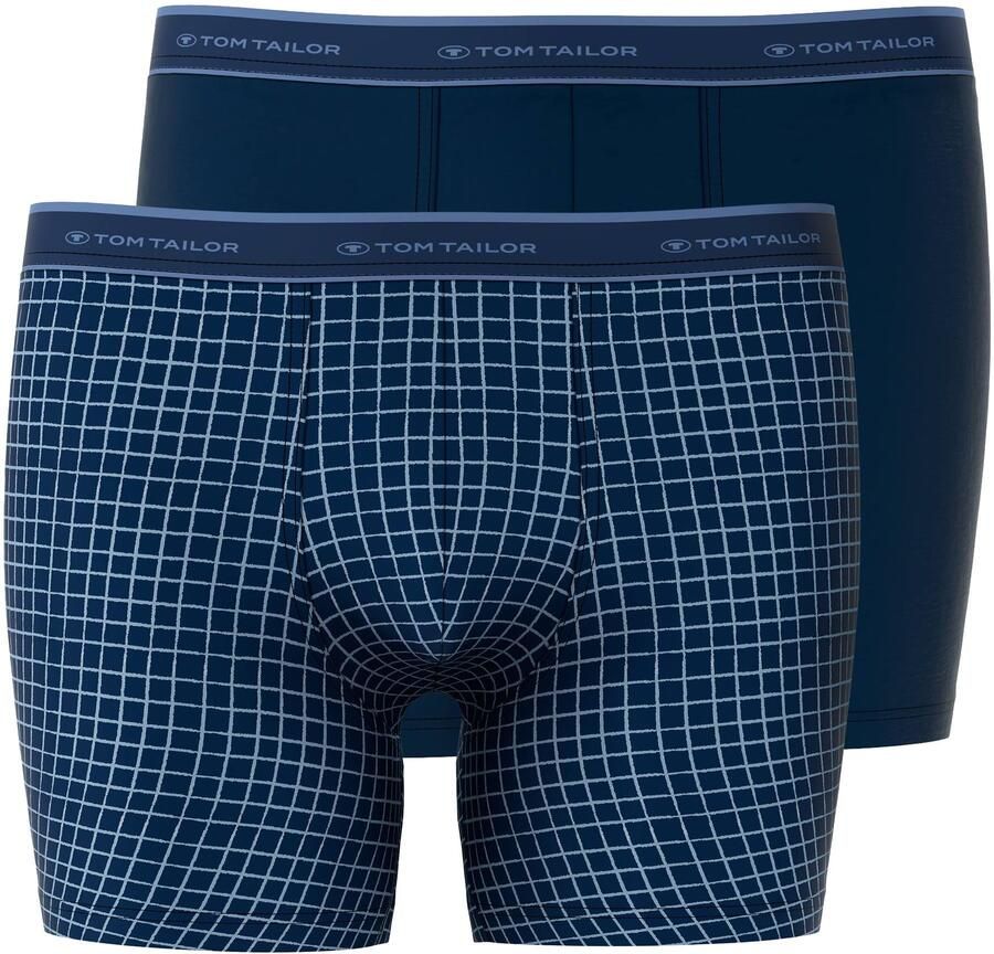 Tom Tailor Lange boxershort comfortabel nauw elastisch logoband katoenmix met patroon (Set van 2) - Foto 4