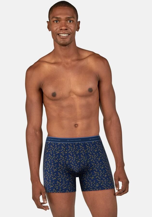 Tom Tailor Lange boxershort comfortabel nauw elastisch logoband katoenmix met patroon (Set van 2) - Foto 2