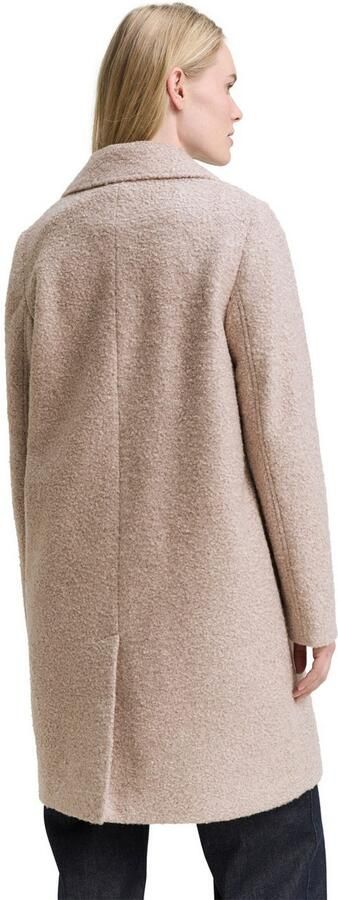 Tom Tailor Lange regular fit lange jas van teddybont met strookzakken - Foto 5