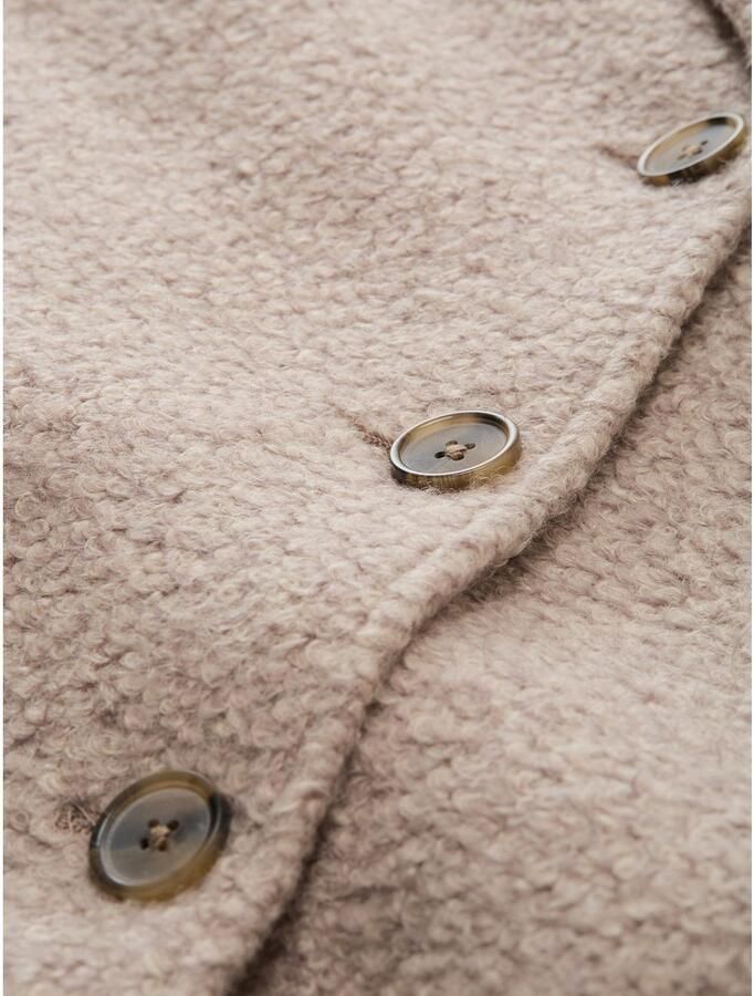 Tom Tailor Lange regular fit lange jas van teddybont met strookzakken - Foto 2