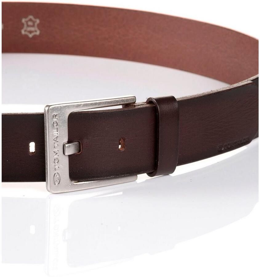 Tom Tailor Leren riem TTCALVINPLUS 4 cm brede herenriem casual en jeanslook