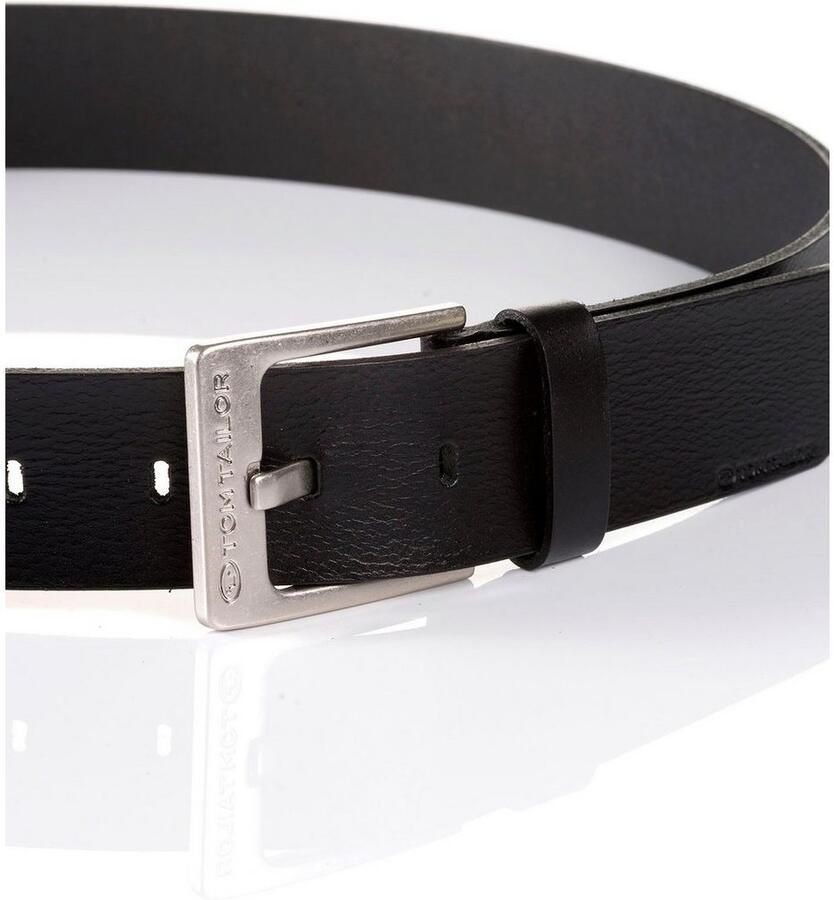 Tom Tailor Leren riem TTCALVINPLUS 4 cm brede herenriem casual en jeanslook