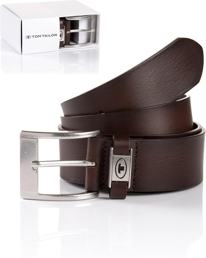 Tom Tailor Riem van echt leder met hoekige doornsluiting - Foto 6