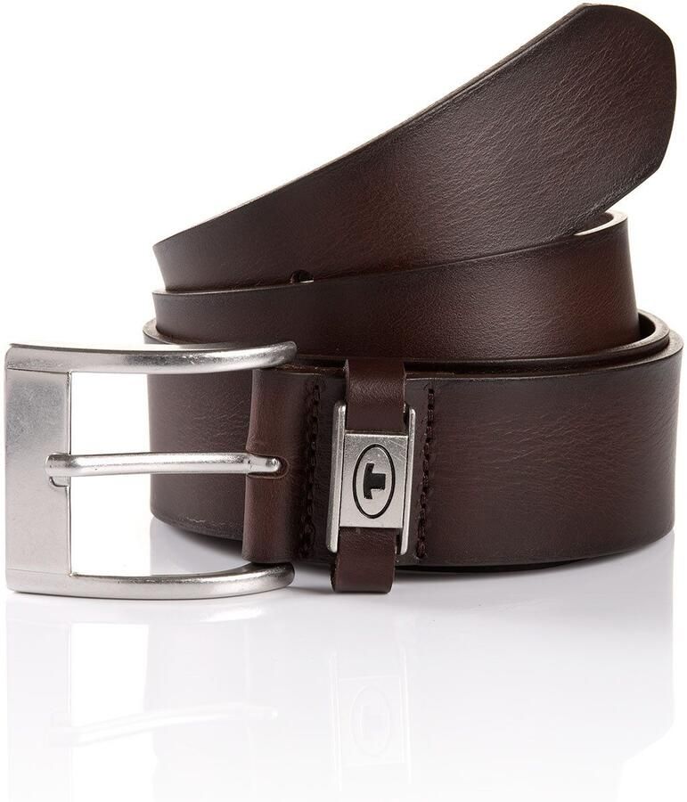 Tom Tailor Riem van echt leder met hoekige doornsluiting