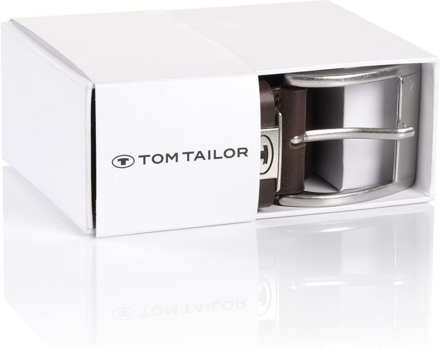 Tom Tailor Riem van echt leder met hoekige doornsluiting - Foto 3